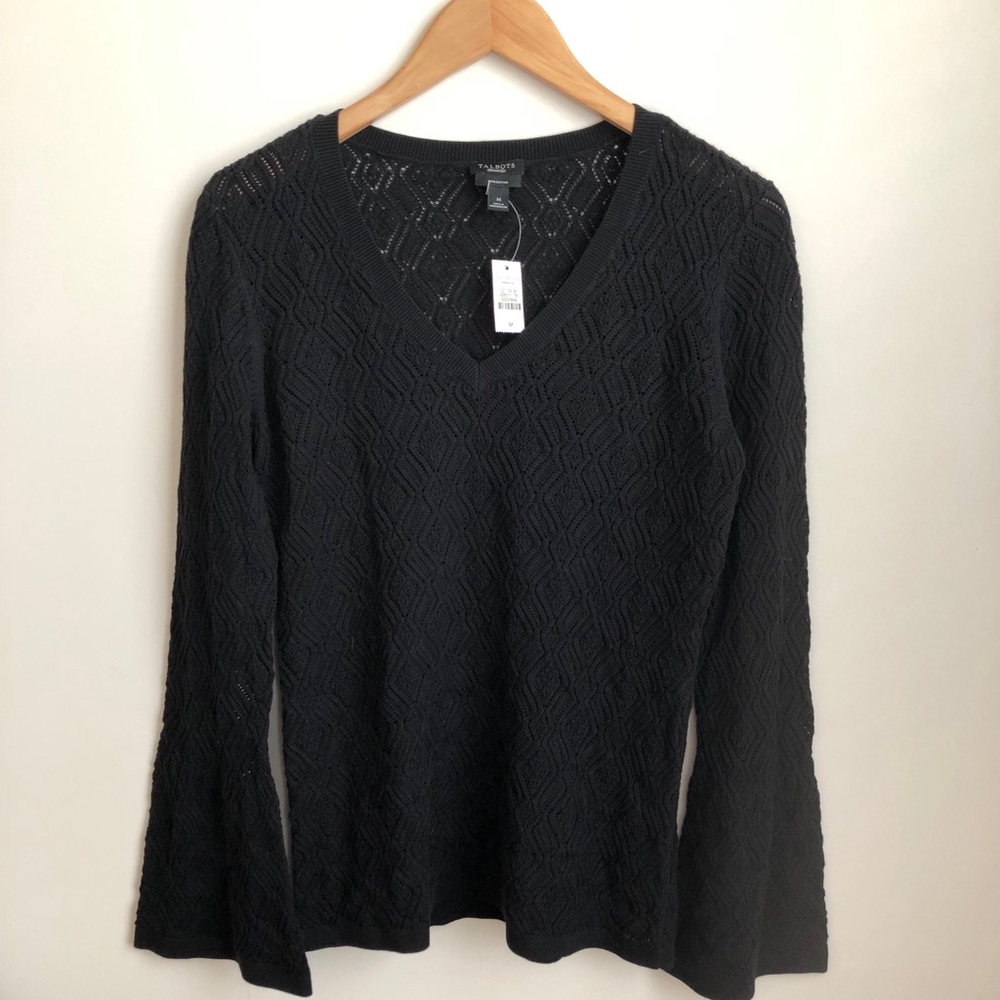 NWT Talbots Black Bell Sleeve Sweater 🖤 - Picture 2 of 4